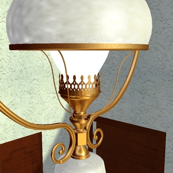 3d hanging brass lamp - Hanging Brass Lamp by piedrabuena